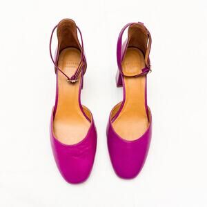 Elegant Magenta Ankle Strap Heels